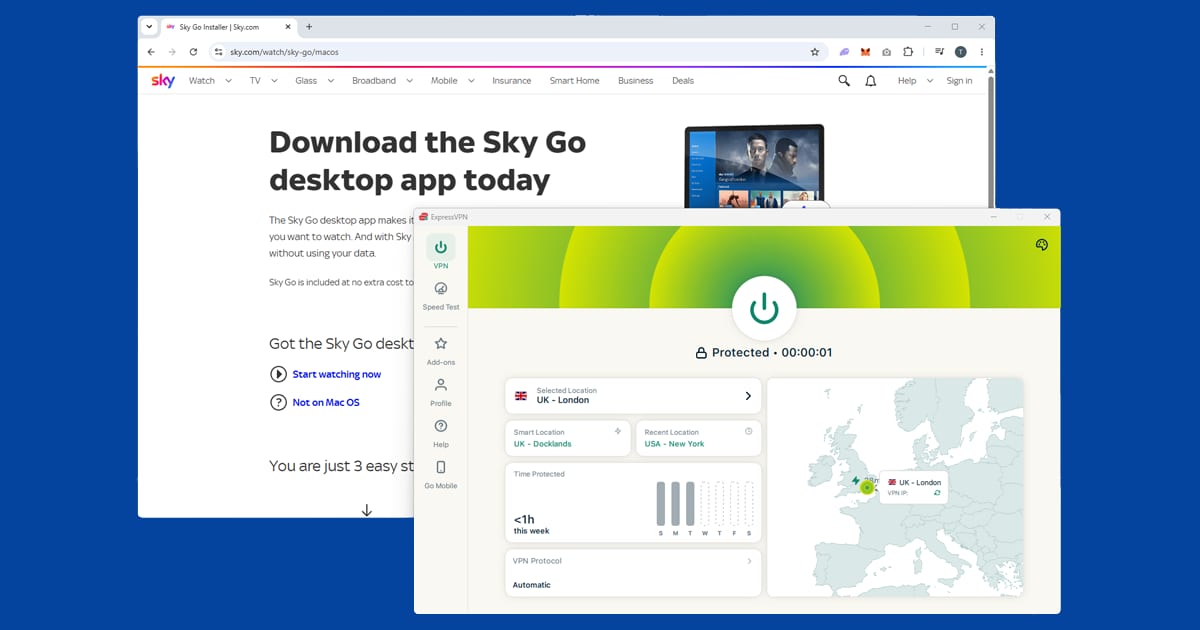Sky Go VPN detection error or location restriction message